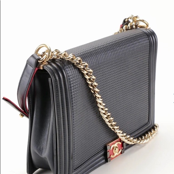 Chanel Boy Flap Bag Cube Embossed Lambskin, Large